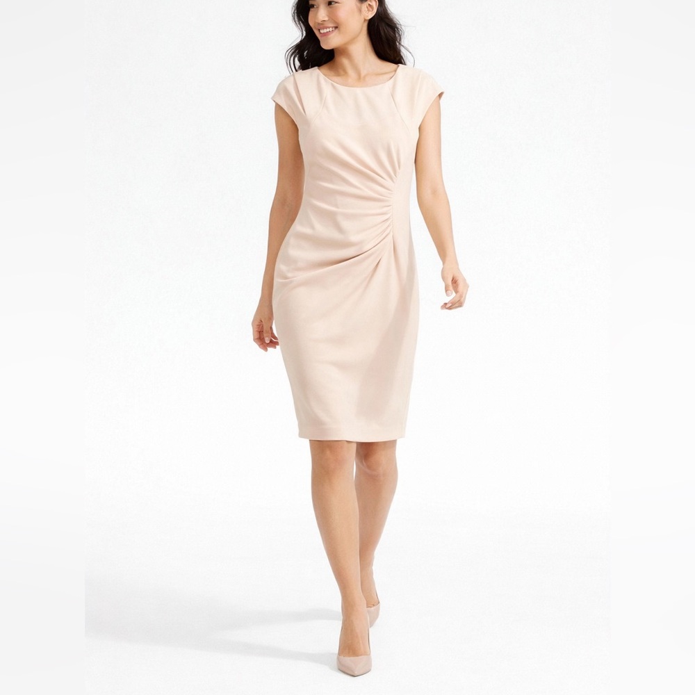 Calvin Klein Light Pink Sheath Starburst Dress Coquette Office Chic Interview